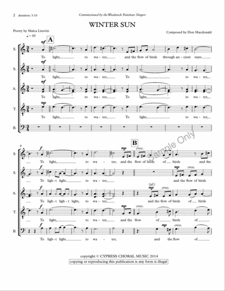 Winter Sun Winter Sun SSAATB scores gallery preview page 2