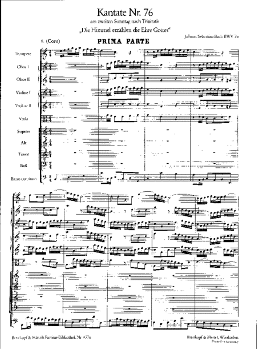 Cantata BWV 76 “The Heavens declare the glory of God” 4-Part scores gallery preview page 2
