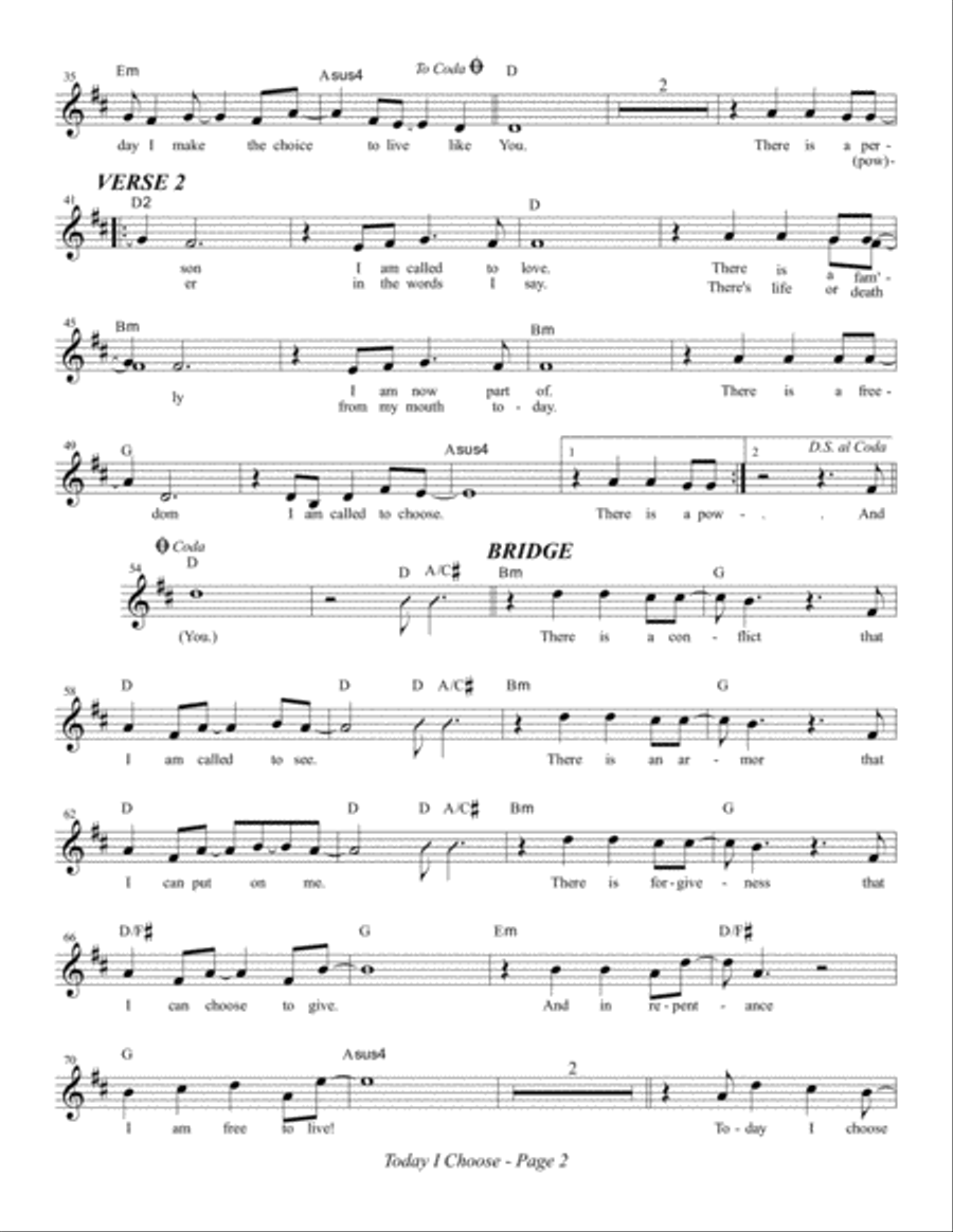 Today I Choose (Choir Orch) Choir scores gallery preview page 2