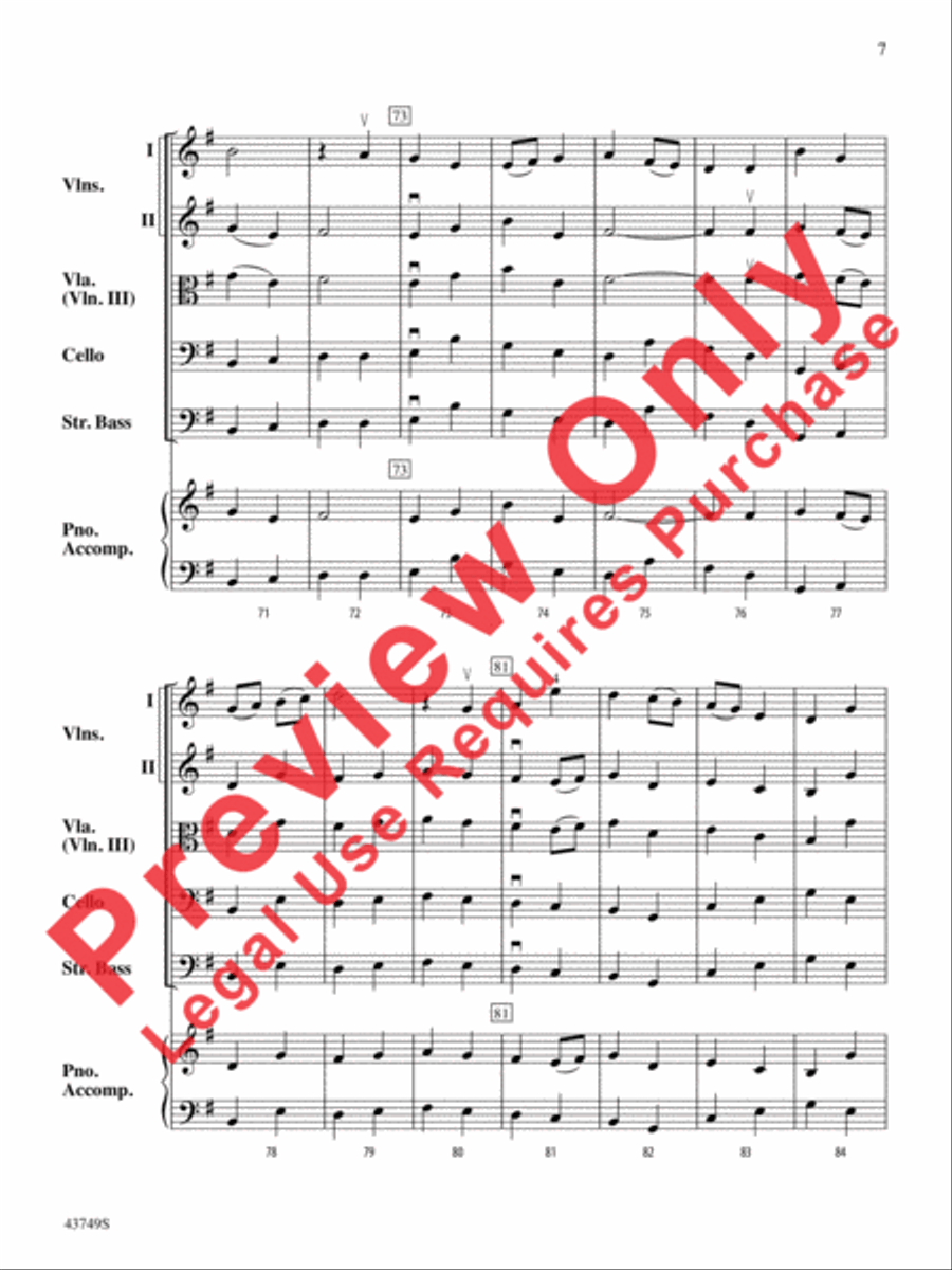 March from Suite No. 1 String Orchestra scores gallery preview page 8