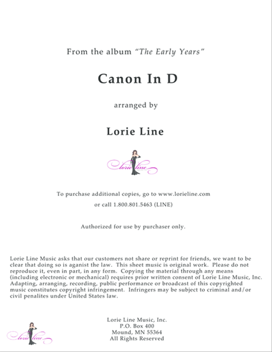 Canon In D Piano Solo scores gallery preview page 1