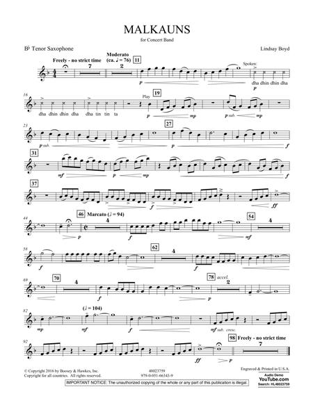 Malkauns - Bb Tenor Saxophone