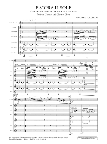 E sopra il sole. Icarus’ Flight (after Daniela Morisi) for Bass Clarinet and Clarinet Choir (2014)