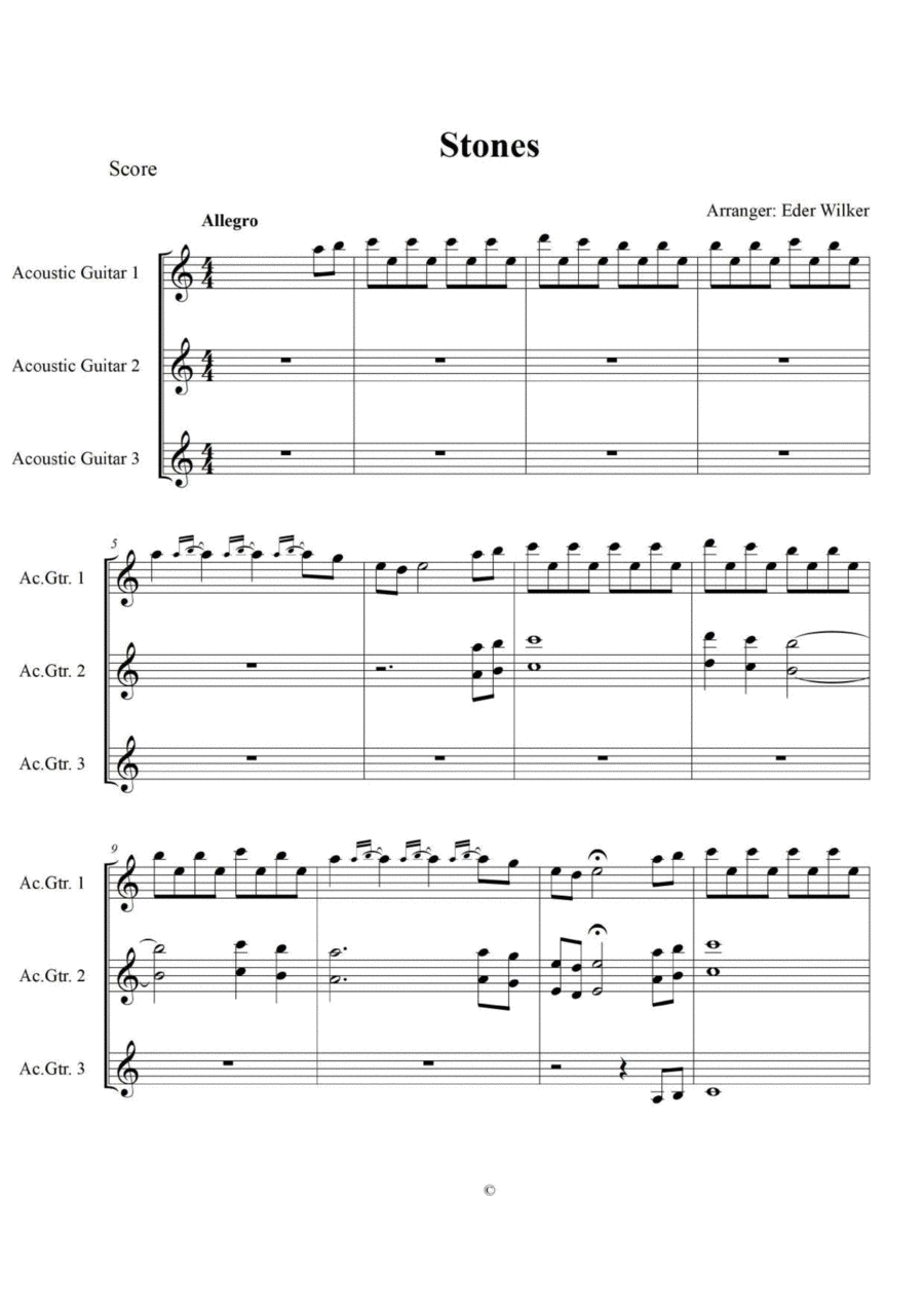 Ultima Online - Stones Classical Guitar scores gallery preview page 1