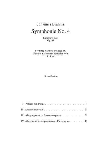 Symphonie No. 4 E minor Op. 98 image number null