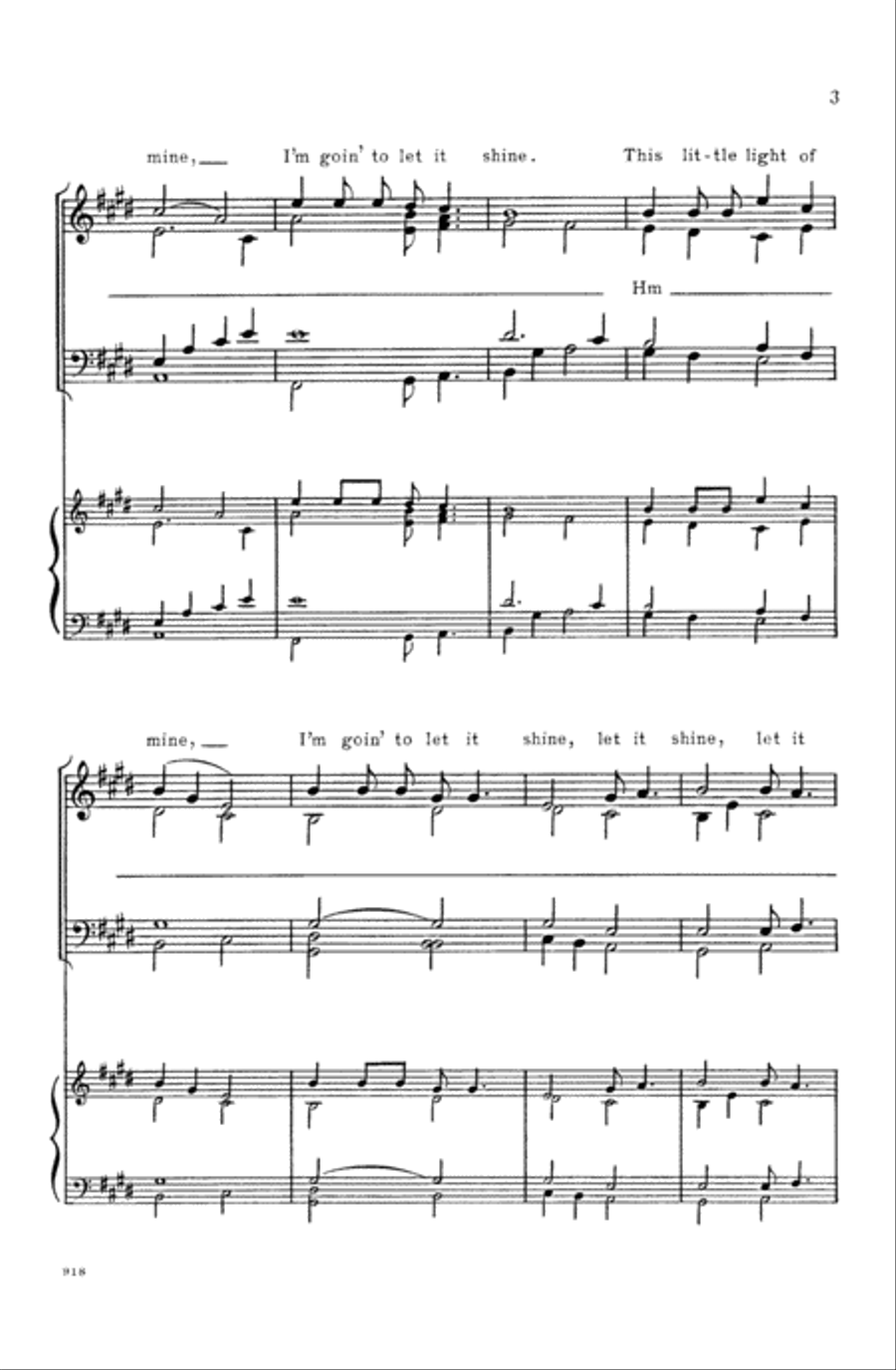 This Little Light of Mine 4-Part scores gallery preview page 3