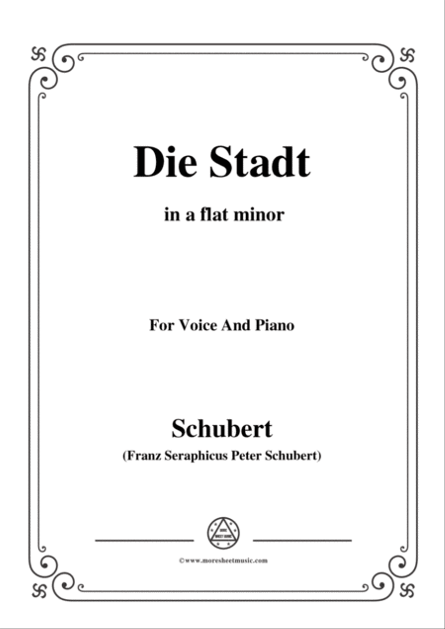 Schubert-Die Stadt,in a flat minor,for Voice and Piano Voice Solo scores gallery preview page 1