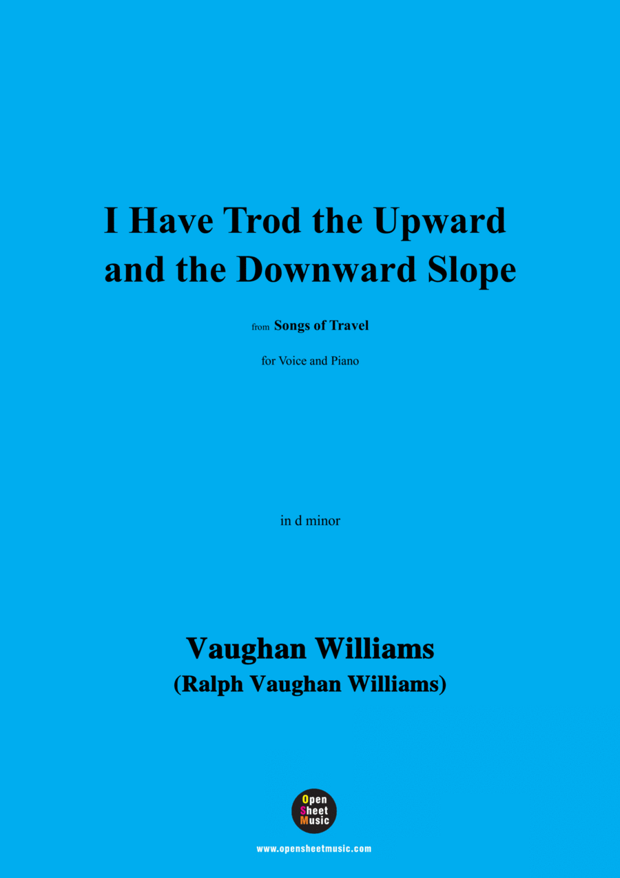 Vaughan Williams-I Have Trod the Upward and the Downward Slope,in d minor Voice scores gallery preview page 1