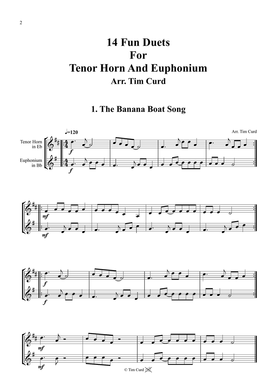 14 Fun Duets For Tenor Horn And Euphonium Brass Duet scores gallery preview page 2