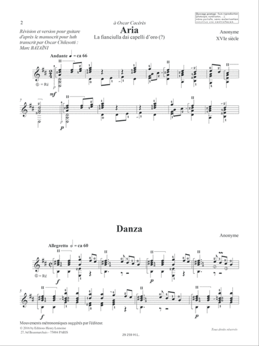 Renaissance italienne Acoustic Guitar scores gallery preview page 2