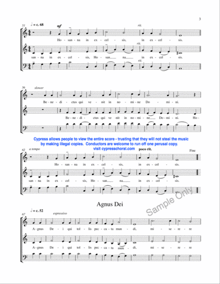 Missa Brevis For Three Voices 3-Part scores gallery preview page 4