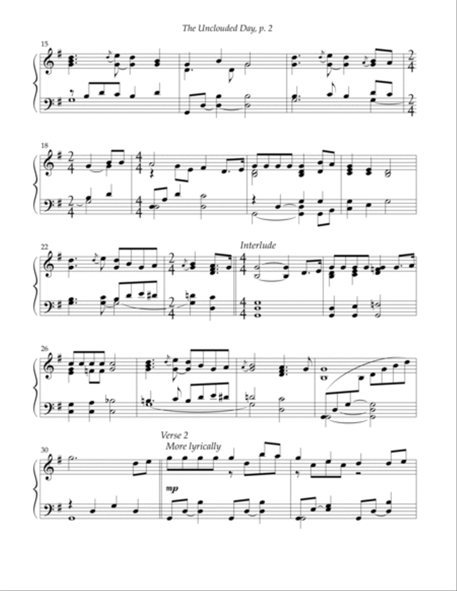 The Unclouded Day Piano Solo scores gallery preview page 2