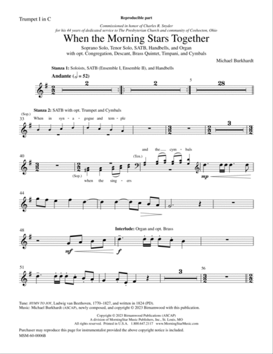 When the Morning Stars Together Choir scores gallery preview page 2