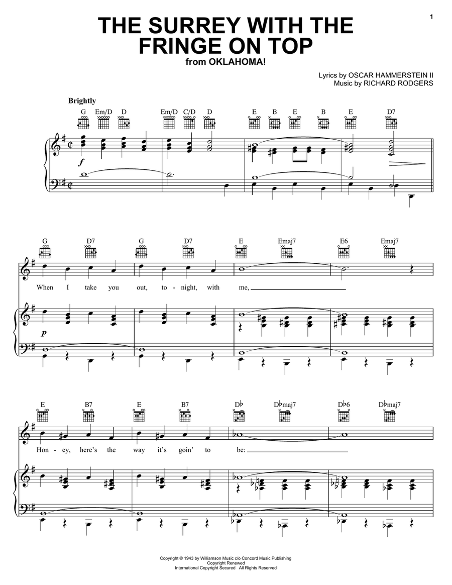 The Surrey With The Fringe On Top (from Oklahoma!) Guitar scores gallery preview page 1