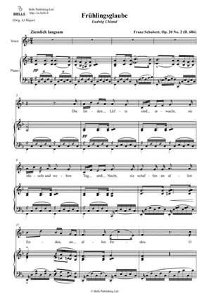 Fruhlingsglaube, Op. 20 No. 2 (D. 686) (F Major)