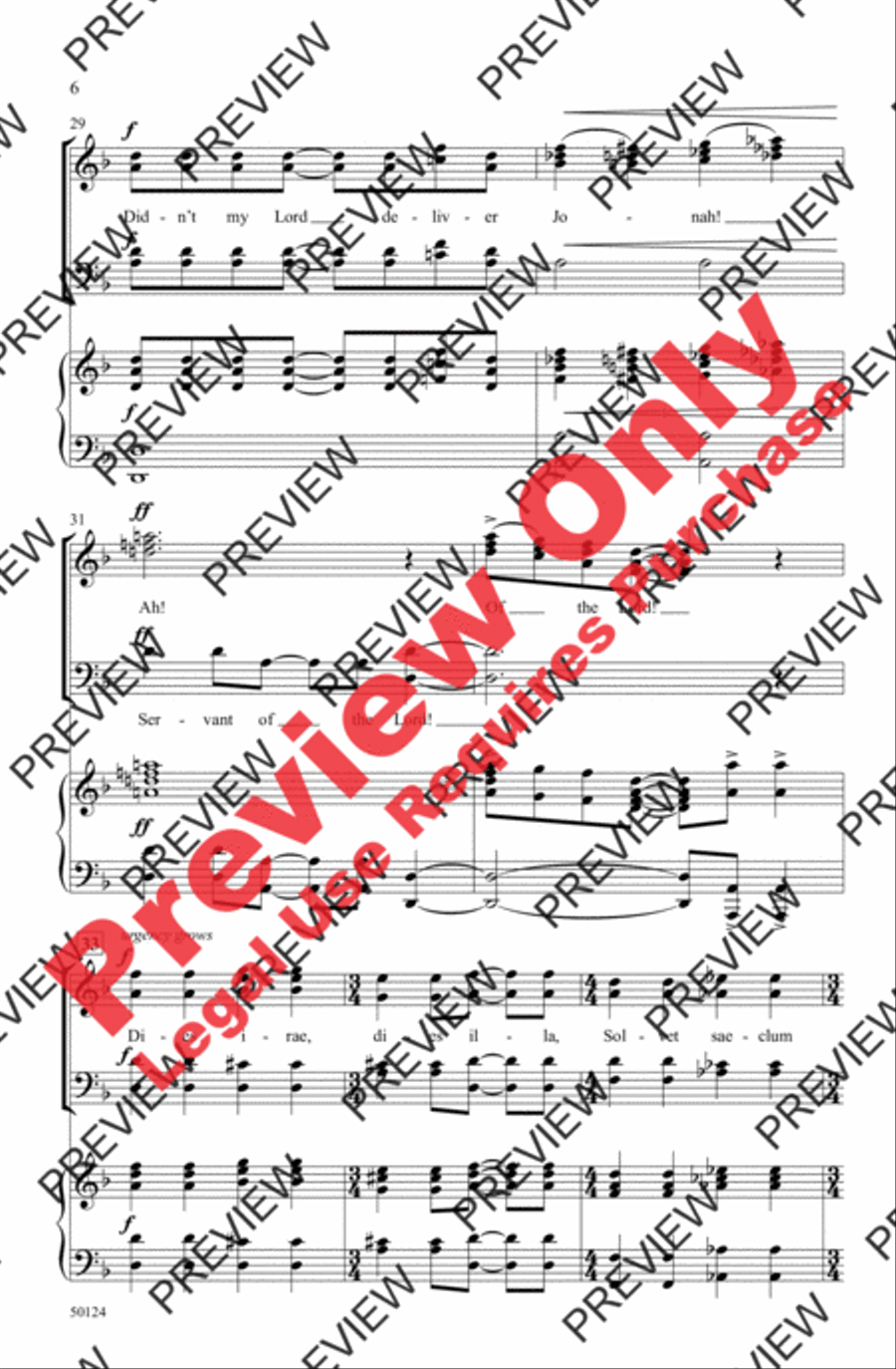 Didn't My Lord / Dies Irae 4-Part scores gallery preview page 6