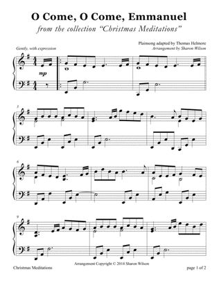 O Come, O Come, Emmanuel (LARGE PRINT Piano Solo)