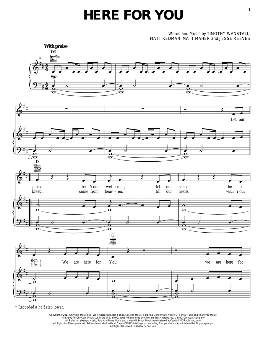 Here For You Here For You Guitar scores gallery preview page 1