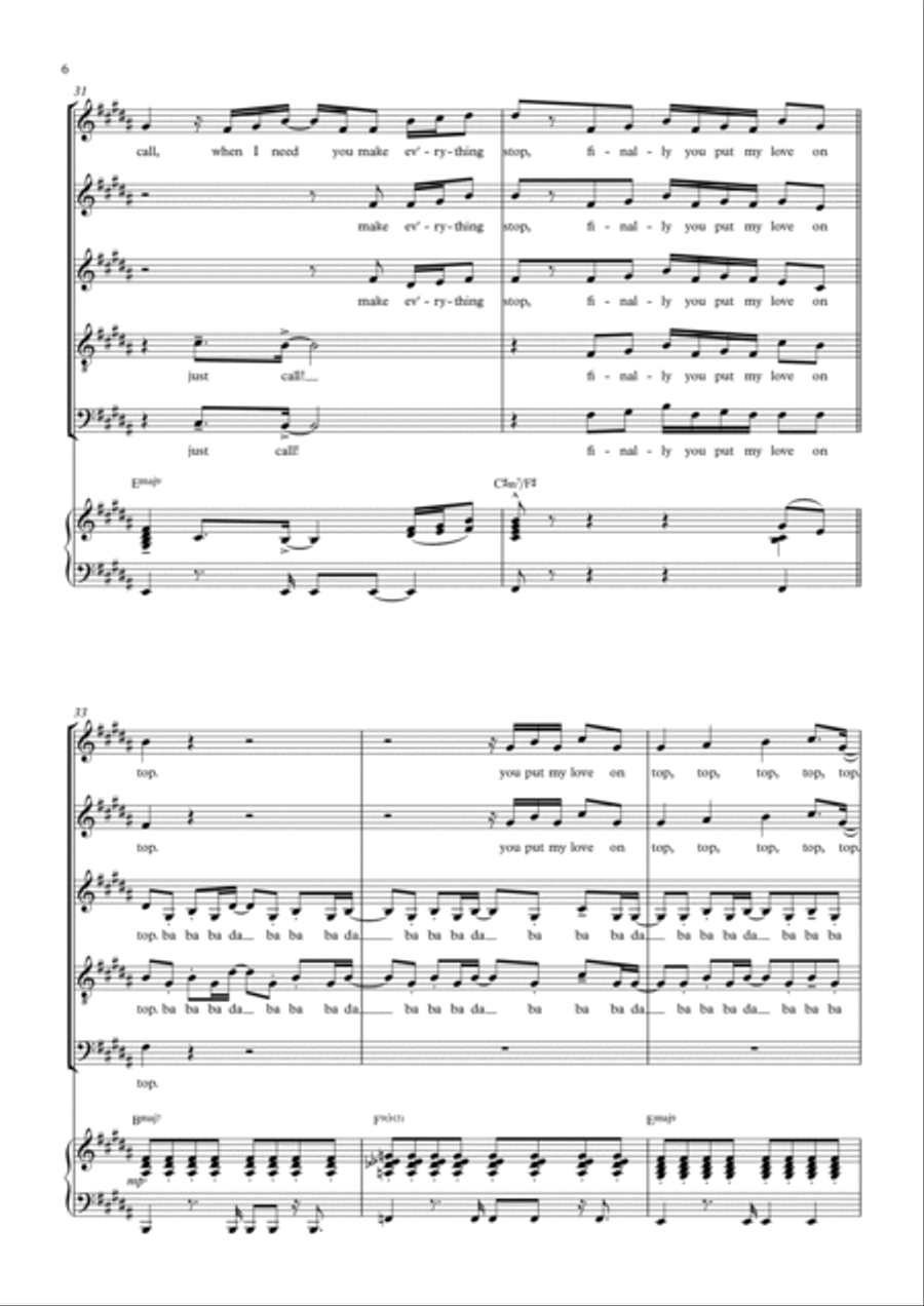 Love On Top Love On Top Choir scores gallery preview page 6
