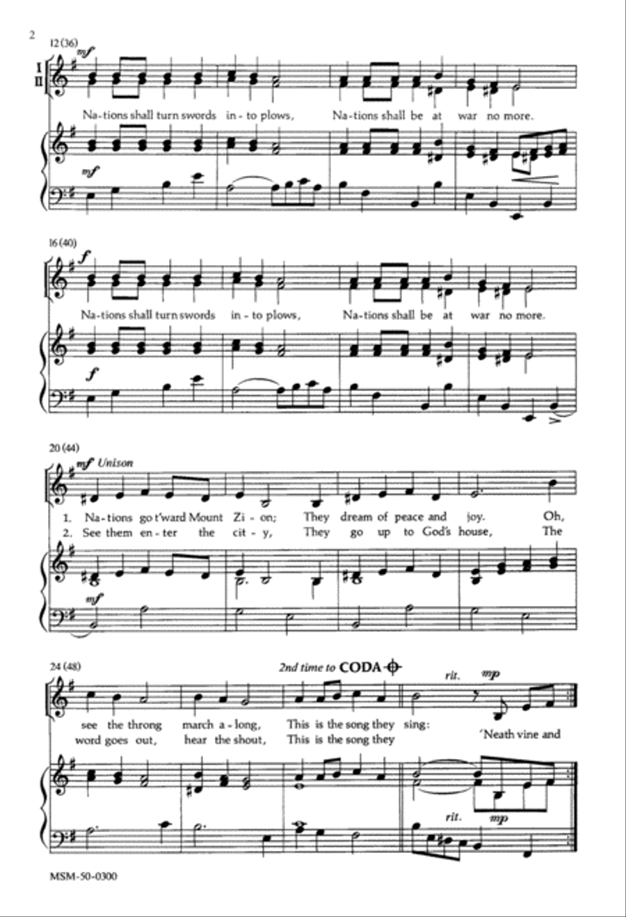 Neath Vine and Fig Tree Unison Choir scores gallery preview page 2