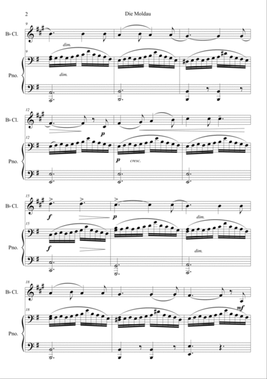 Die Moldau (Short Version) Clarinet Solo scores gallery preview page 2