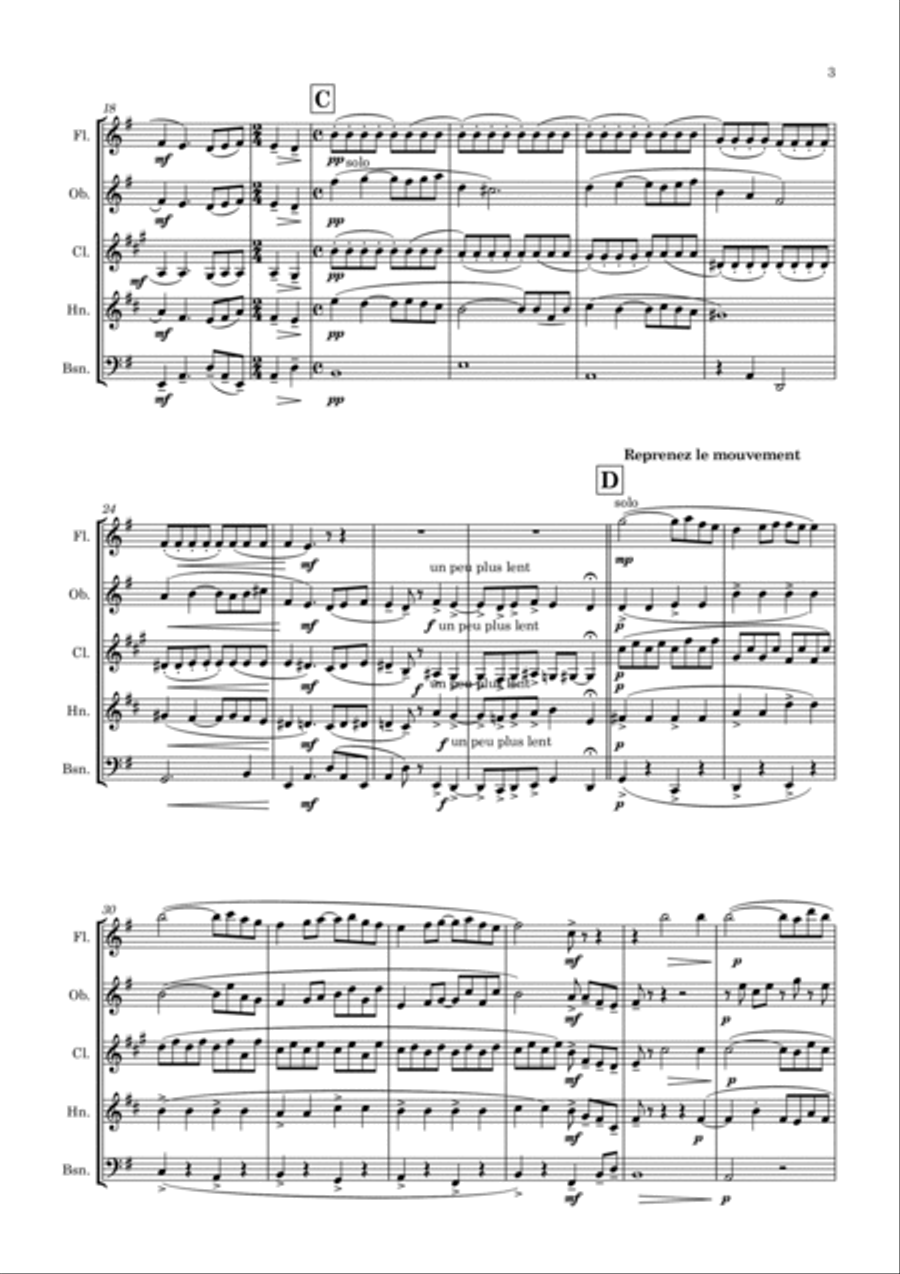 Ravel: Pavane pour une infante défunte (Pavane for a Dead Princess) - wind quintet image number null