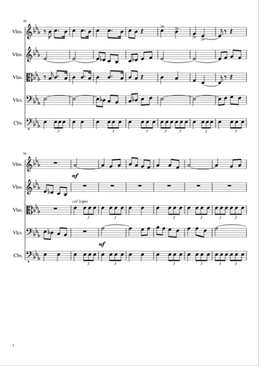 Classical-Pop Mash (Beethoven's 5th Symphony) String Orchestra scores gallery preview page 4