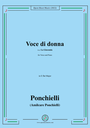 Ponchielli-Voce di donna,from La Gioconda,in E flat Major,for Voice and Piano