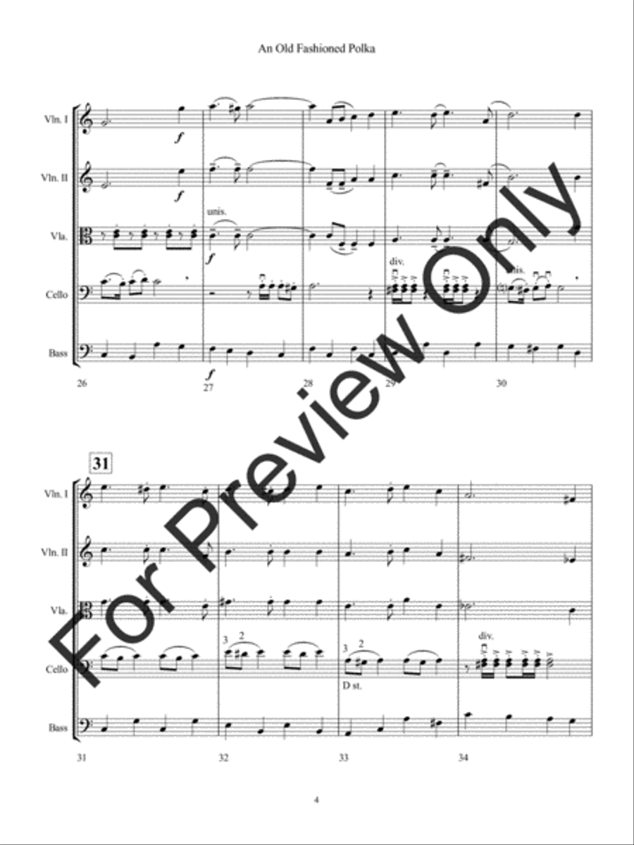 An Old-Fashioned Polka (Score) String Orchestra scores gallery preview page 7