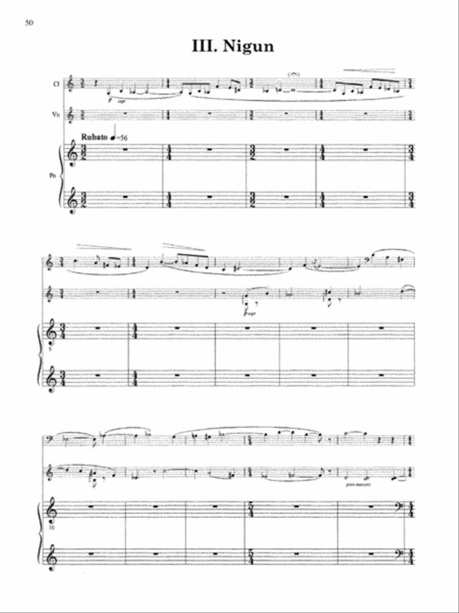 Trio for Clarinet, Violin and Piano (Score and Parts) Clarinet scores gallery preview page 4