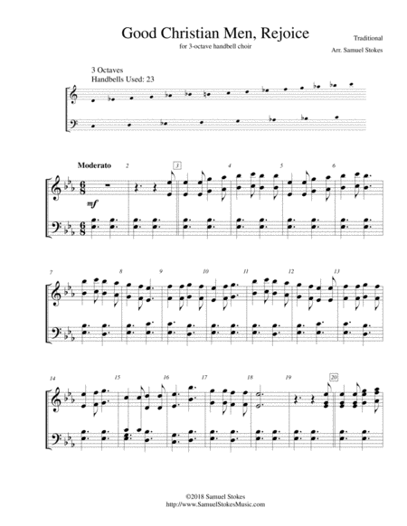 Good Christian Men, Rejoice (In Dulci Jubilo) - for 3-octave handbell choir image number null