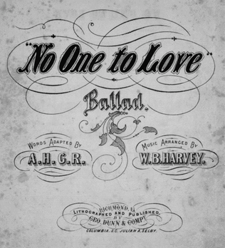 Book cover for No One to Love. Ballad