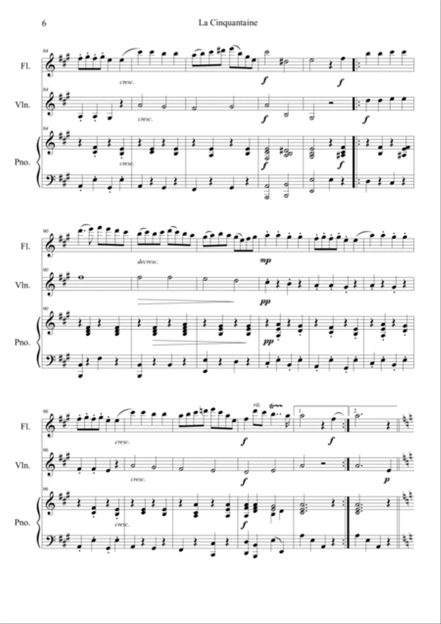 La Cinquantaine Violin scores gallery preview page 6