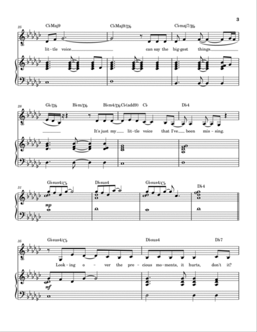 Little Voice - Main Title Theme Piano, Vocal, Guitar scores gallery preview page 4