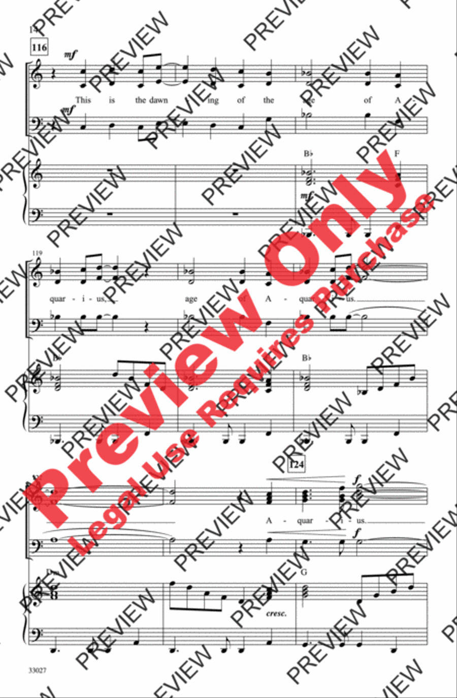 Hair: A Choral Medley 3-Part scores gallery preview page 14