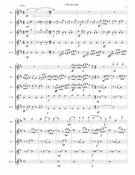 Blue Boar Blue for flute quintet (piccolo, 2 flutes, alto flute and bass flute) image number null