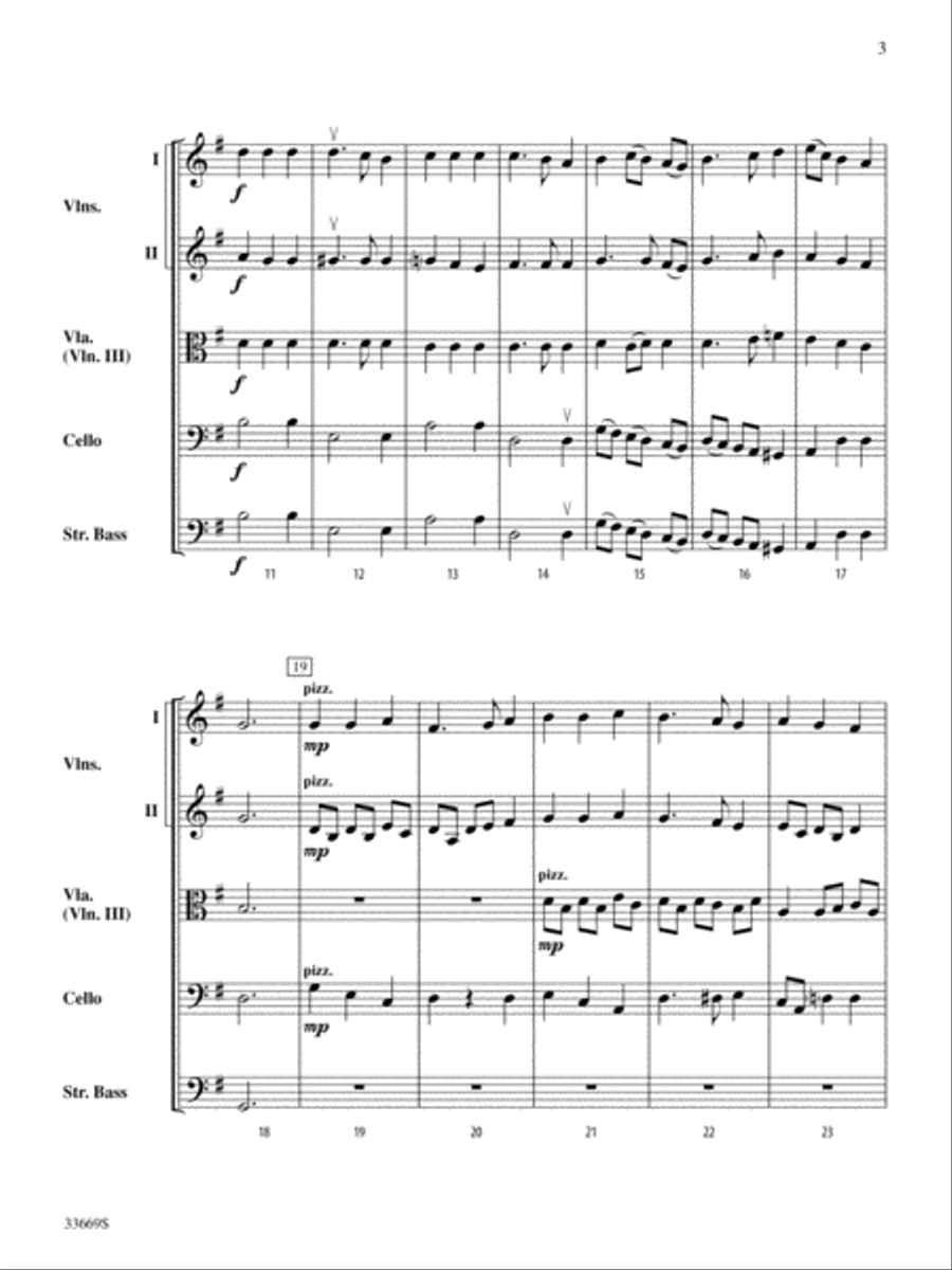 A Patriotic Medley: Score String Orchestra scores gallery preview page 3
