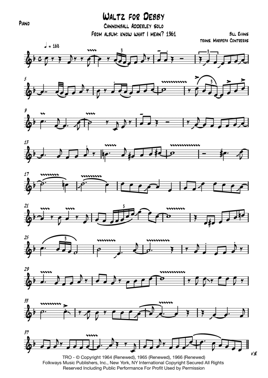 Waltz For Debby Waltz For Debby Small Ensemble scores gallery preview page 1
