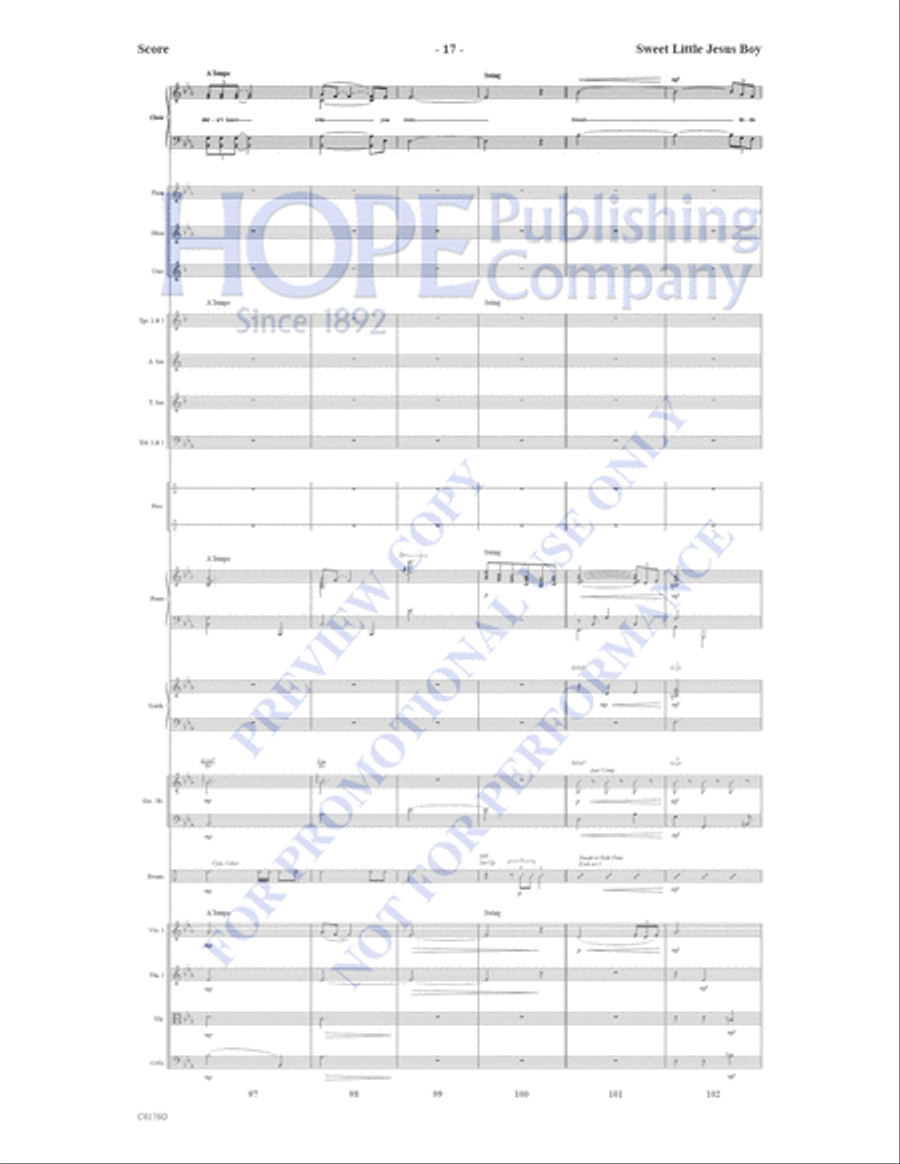 Sweet Little Jesus Boy Choir scores gallery preview page 18