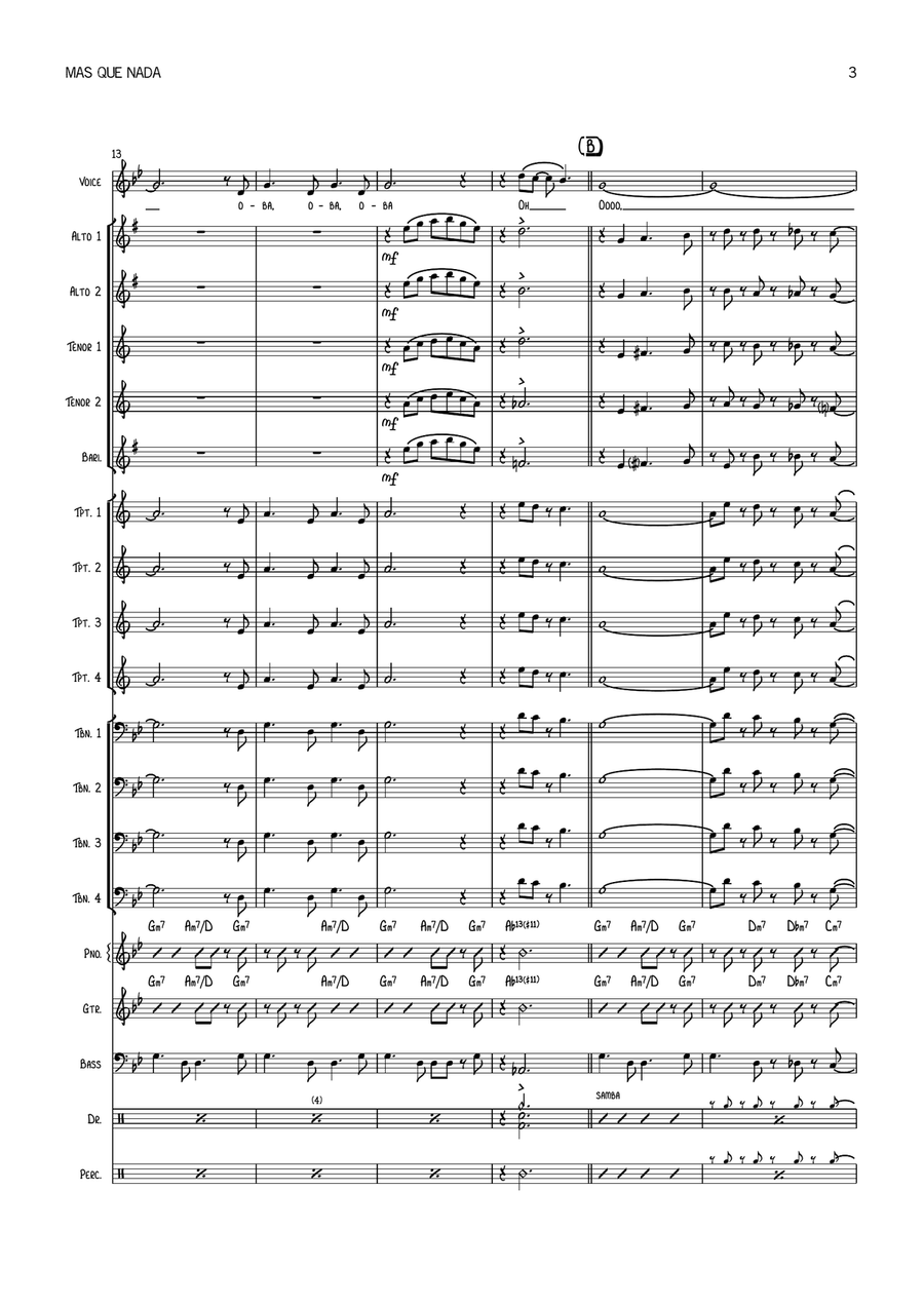 Mas Que Nada Jazz Ensemble scores gallery preview page 3