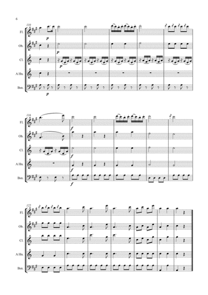 Mozart: Piano Sonata No.11 in A K331. Mvt III. Rondo Alla Turca (Turkish March) - wind quintet image number null