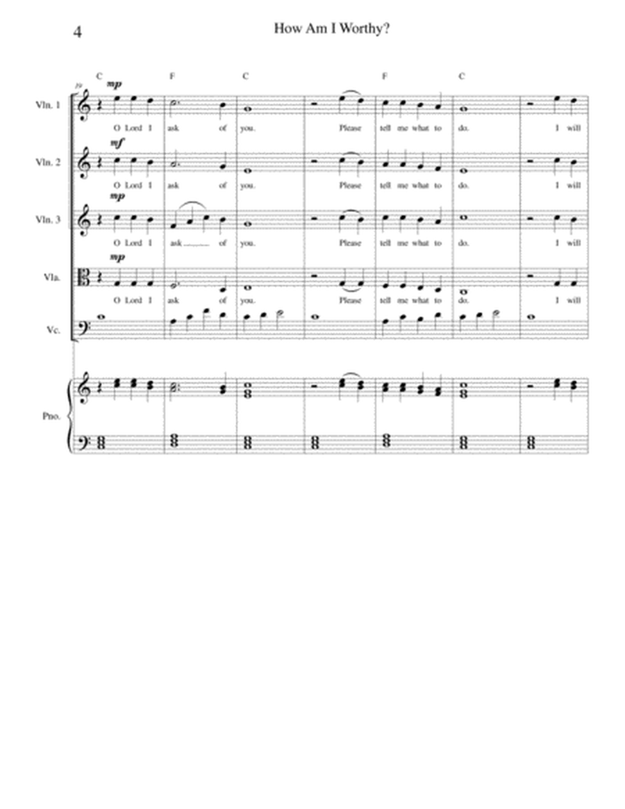 How Am I Worthy (Mary's Prayer) - strings and piano with parts image number null