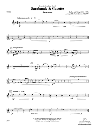Sarabande & Gavotte (from the Holberg Suite, Op. 40): Oboe