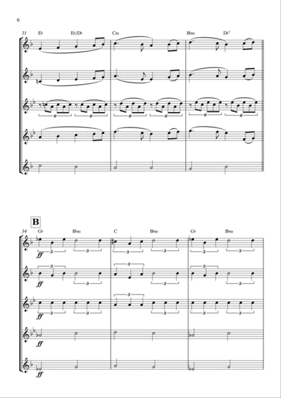 Swan Lake Saxophone Quintet scores gallery preview page 6