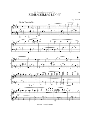 Book cover for Craig Urquhart - REMEMBERING LENNY