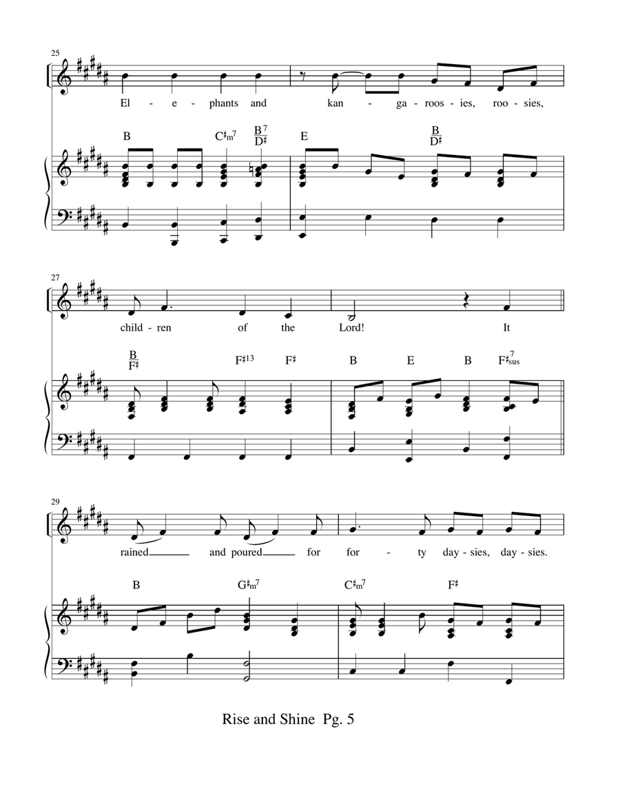 Rise And Shine Piano, Vocal scores gallery preview page 5