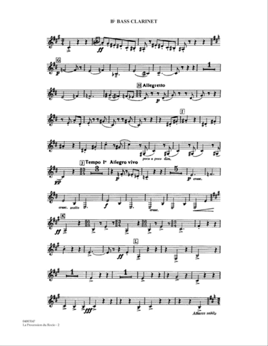La Procession du Rocio (arr. Alfred Reed) - Bb Bass Clarinet Concert Band scores gallery preview page 2