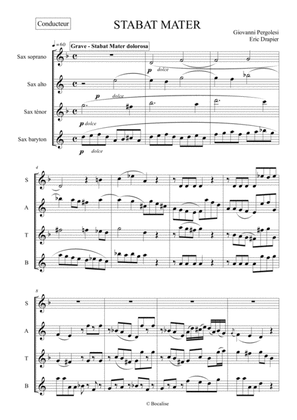 Stabat Mater - G. Pergolesi for SAX Quartet (SATB)