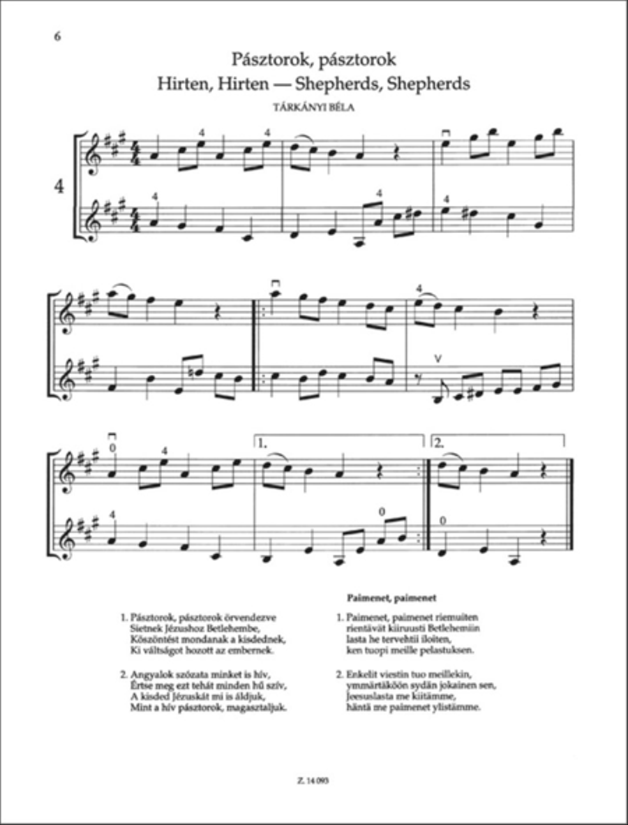 Hungarian Christmas Songs for Beginners String Duet scores gallery preview page 3