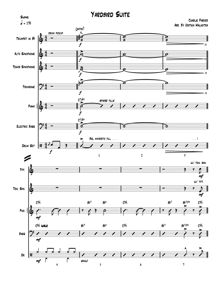 Yardbird Suite Jazz Ensemble scores gallery preview page 1